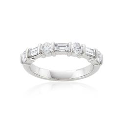 1.03 CTW Baguette and Round Diamond Wedding Band 0