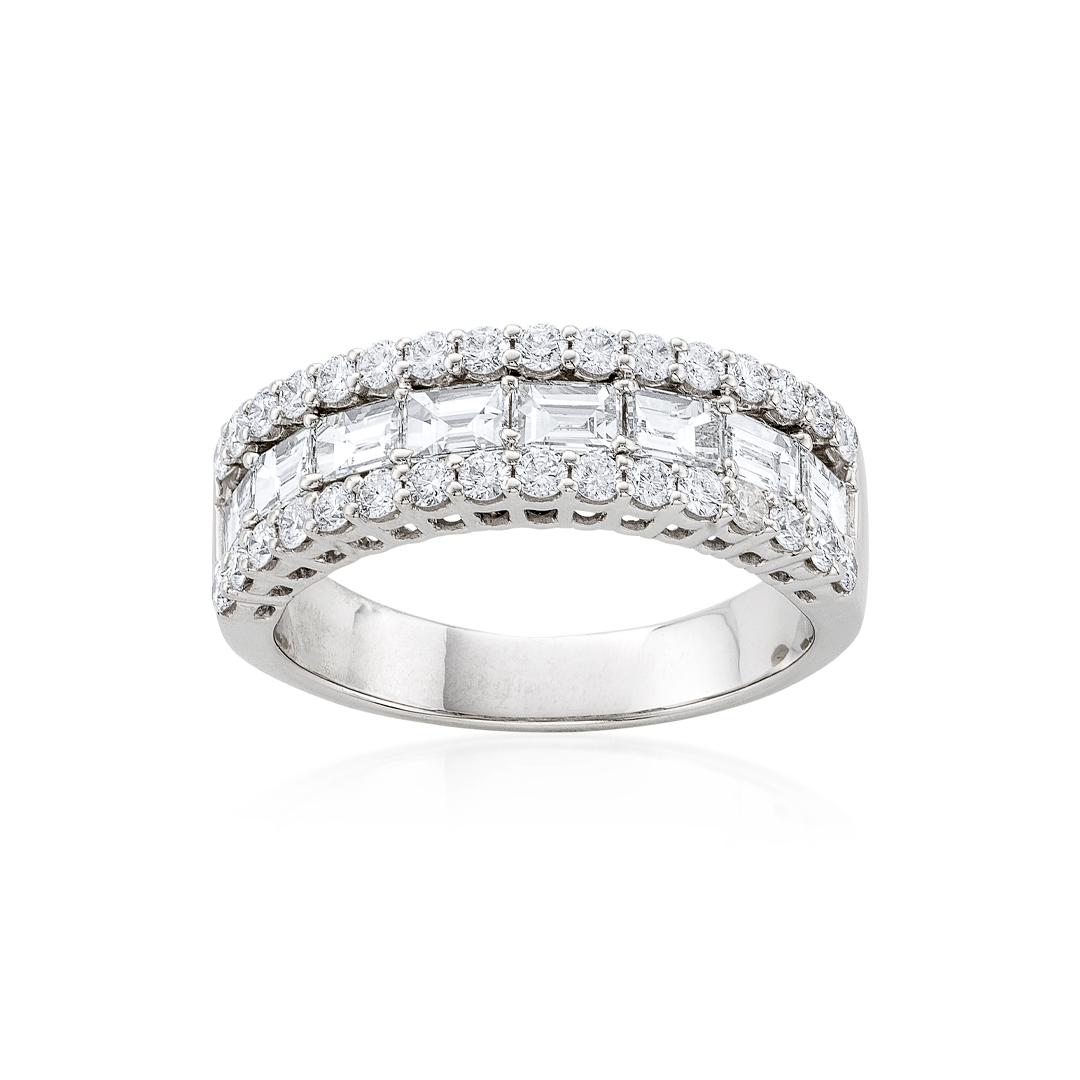 1.87 CTW Baguette and Round Diamond Band 0