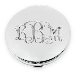 Round Engravable Silver Plated Compact_1