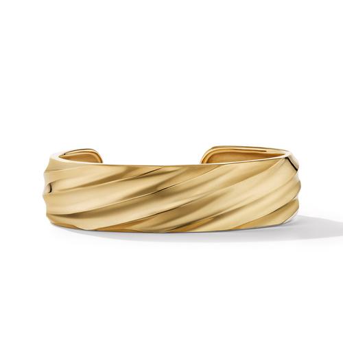 David Yurman Cable Edge 17mm Cuff Bracelet in Recycled 18K Yellow Gold, size Large 0