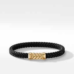 David Yurman Chevron Black Rubber Bracelet with 18K Yellow Gold 0