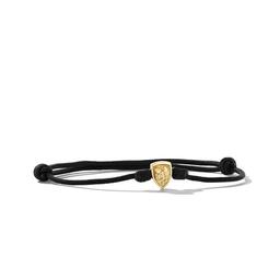 David Yurman St. Michael Black Cord Bracelet with 18K Yellow Gold 0