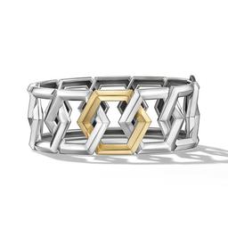 David Yurman Carlyle 24mm Cuff Bracelet in Sterling Silver with 18K Yellow Gold, size large 0
