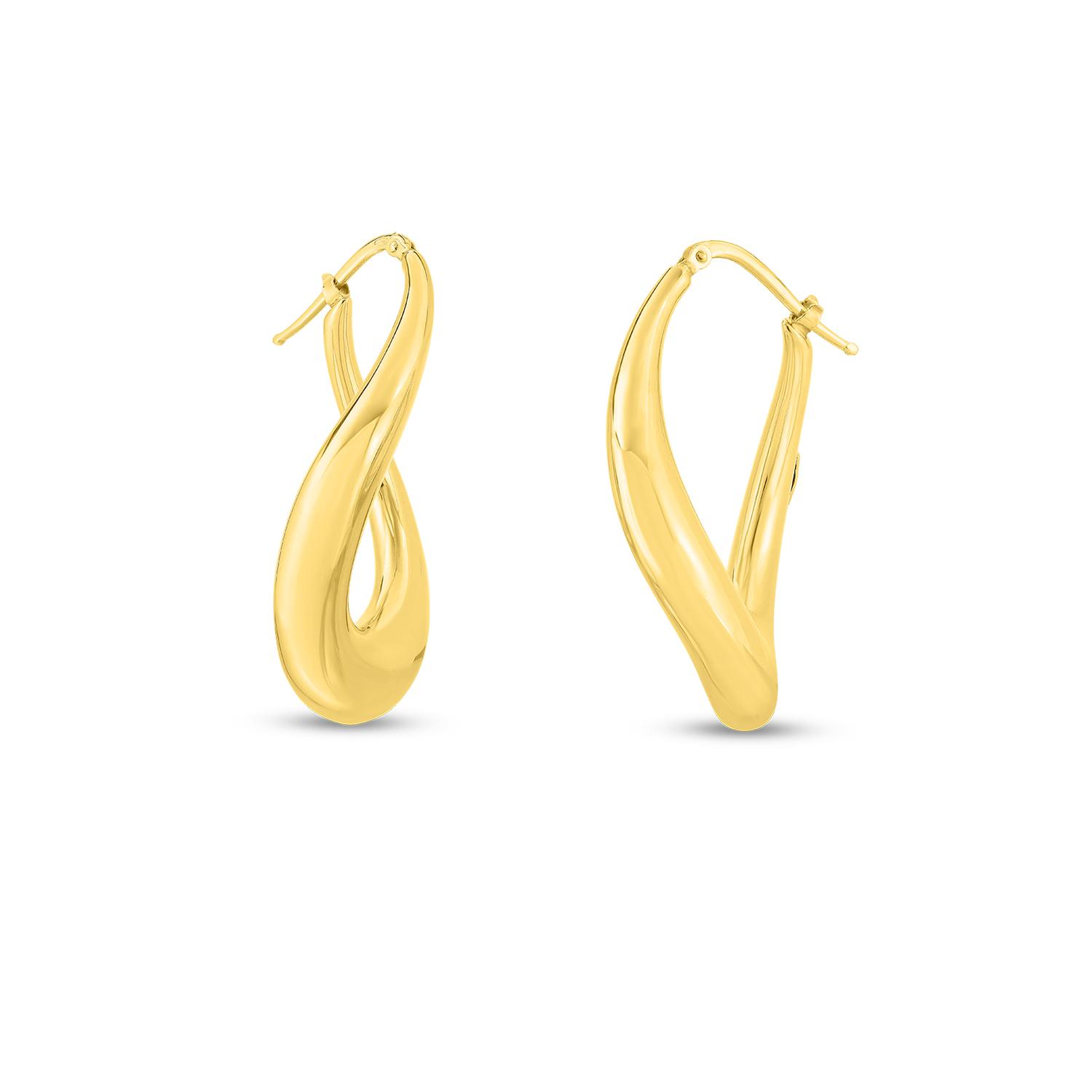 Roberto Coin 18K Yellow Gold Twisted Hoop Earrings 0
