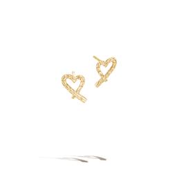 John Hardy Manah 18k Yellow Gold Heart Stud Earrings 2