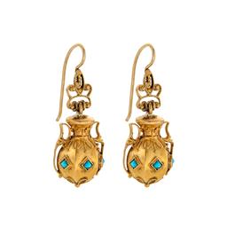 Estate Collection Yellow Gold and Persian Turquoise Earrings 0