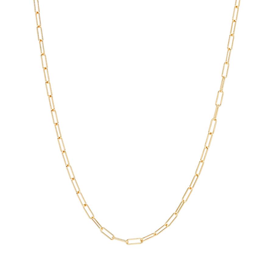 14K Yellow Gold Paperclip Link Chain Necklace