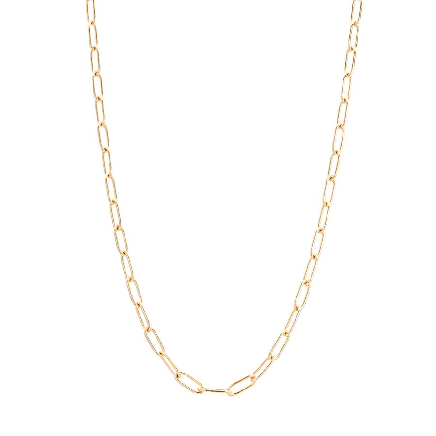 Yellow Gold Paperclip Link Chain Necklace