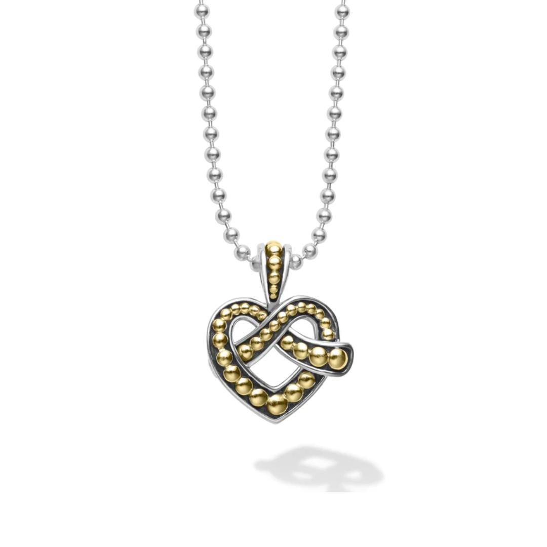 Lagos Beloved Two Tone Heart Pendant Necklace 1