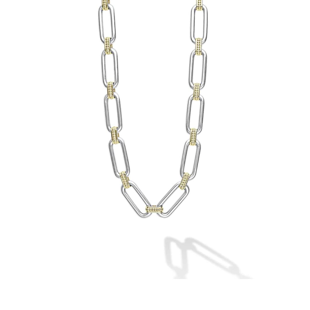 Lagos Signature Two Tone Link Necklace 2