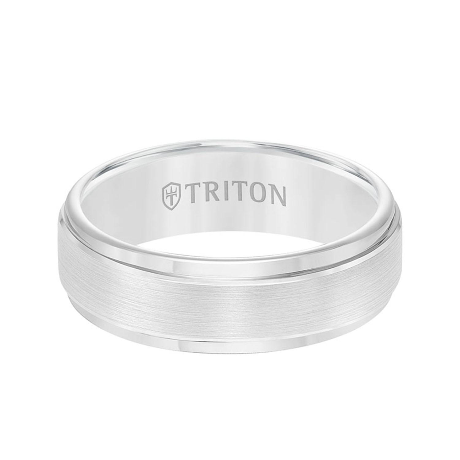 Gents Triton 7mm Tungsten Band Round Rims 0