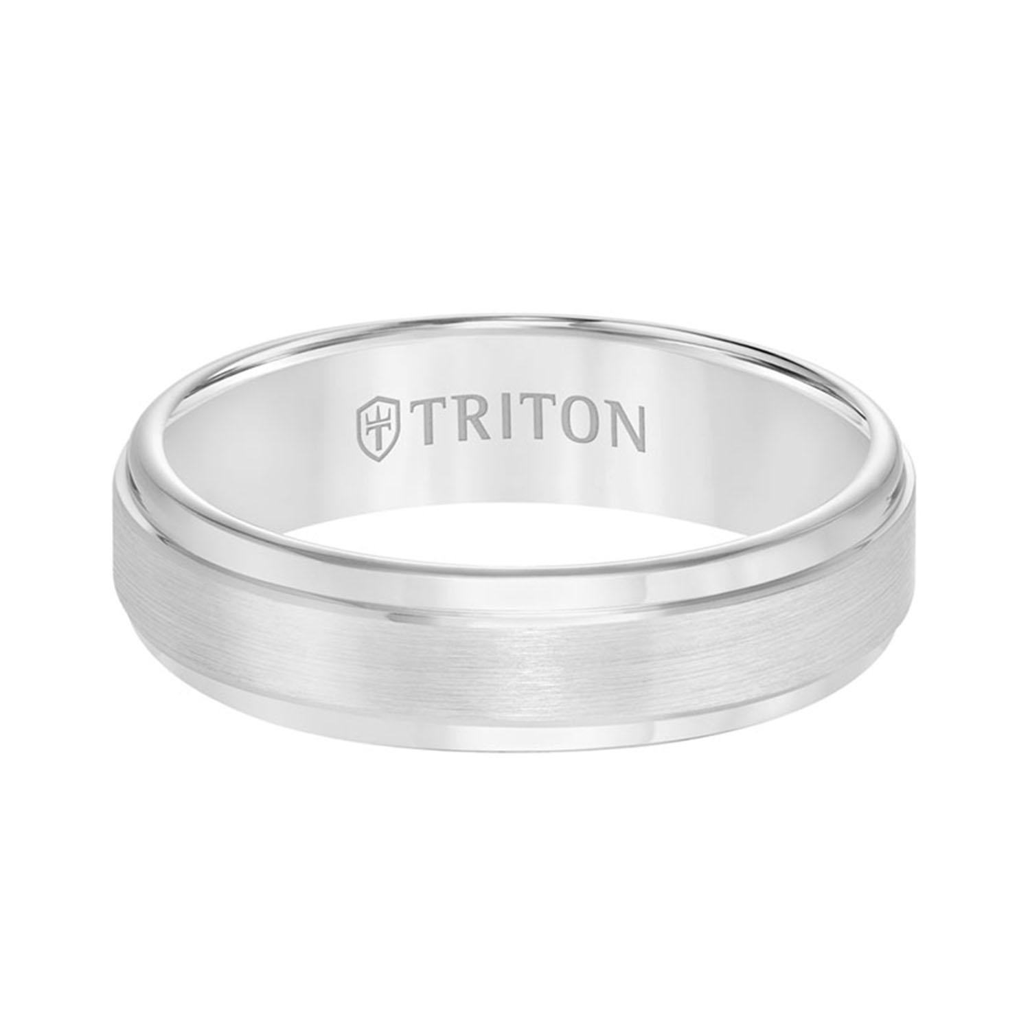 Gents Triton 6mm Tungsten Band with Step Edge 0