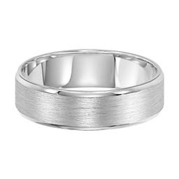Gents White Gold Comfort Fit Satin Finish Wedding Band 0