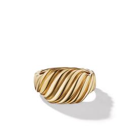 David Yurman Sculpted Cable Contour Ring in 18K Yellow Gold, size 7 0