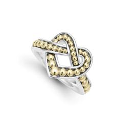 Lagos Beloved Large Two One Heart Ring 2