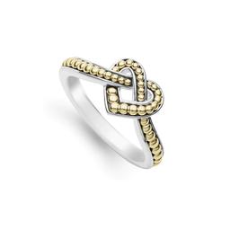 Lagos Beloved Small Two Tone Heart Ring 2