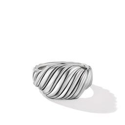 David Yurman12.5mm  Sculpted Cable Contour Rectangle Ring, size 7 0