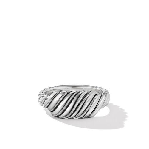 David Yurman Sculpted Cable Contour Rectangle Ring, size 6 0
