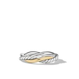 David Yurman Petite Infinity Band Ring in Sterling Silver with 14K Yellow Gold, size 6 0