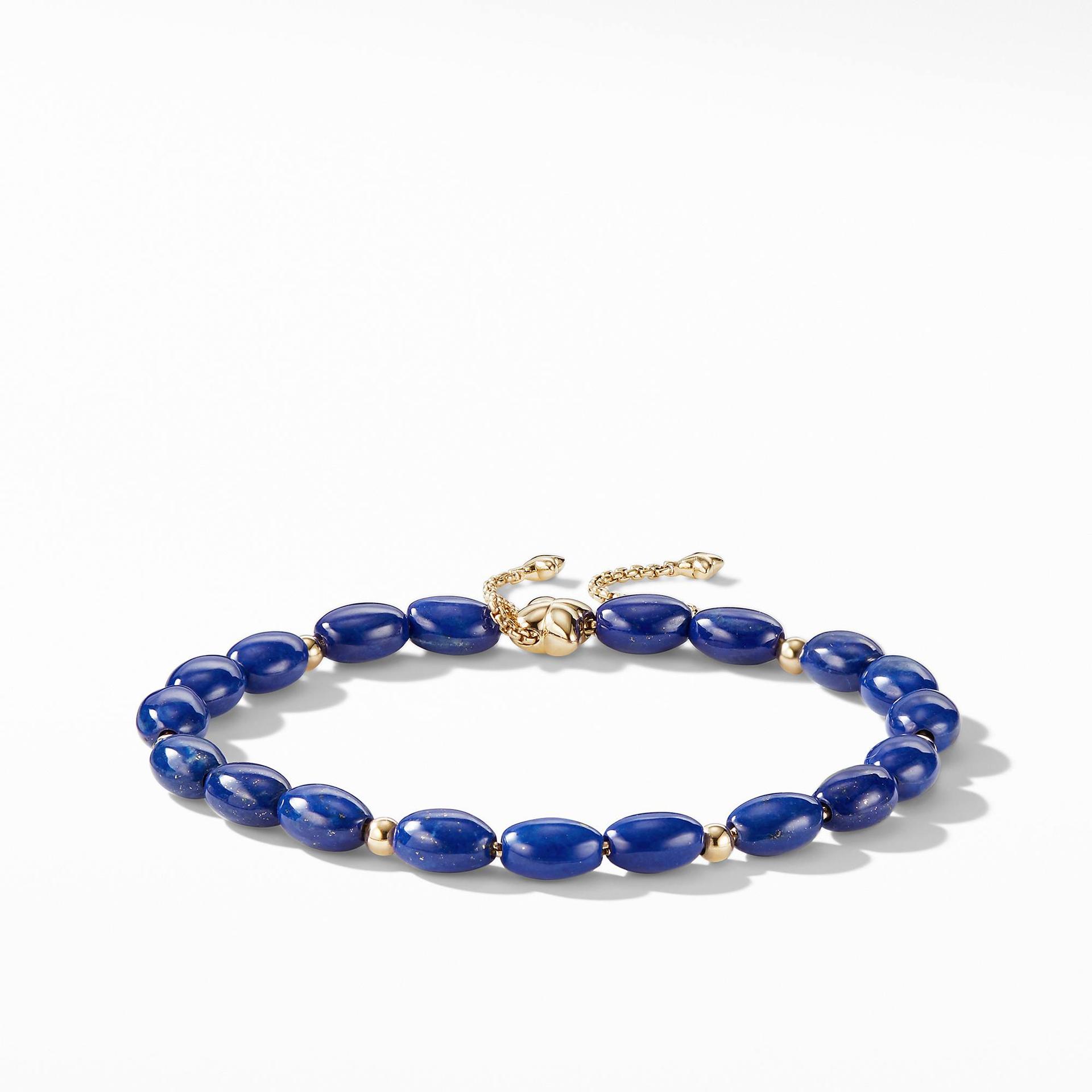 David Yurman Spiritual Bead Bracelet with Lapis Lazuli and 18K Gold 0