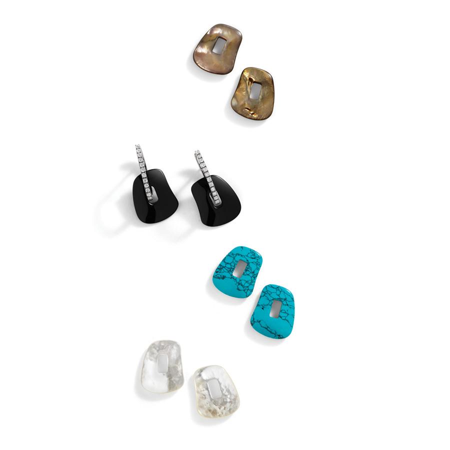Mattioli "Puzzle" Diamond & Semi-Precious Drop Earrings 0