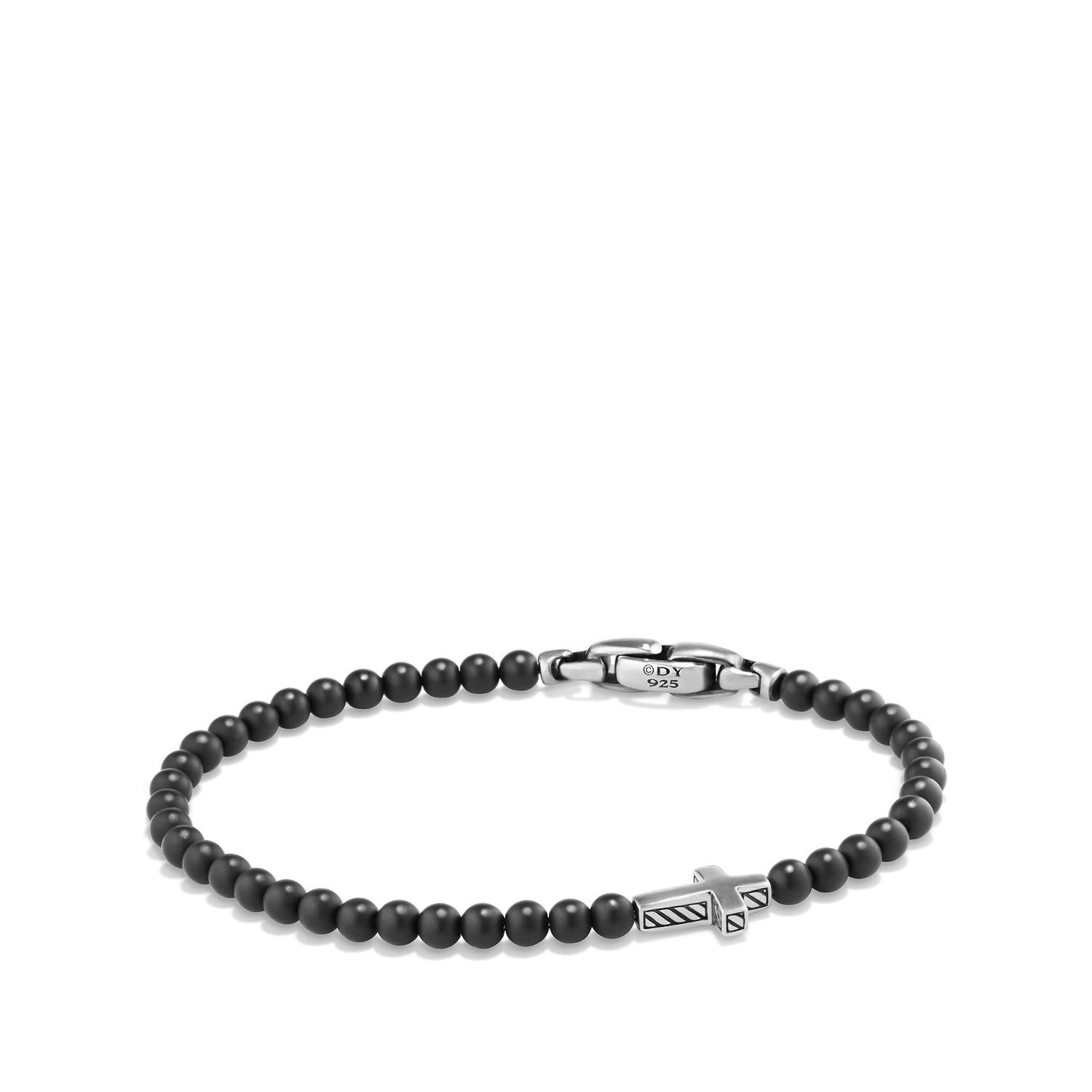 David Yurman Spiritual Beads Cross Station Bracelet with Black Onyx 0