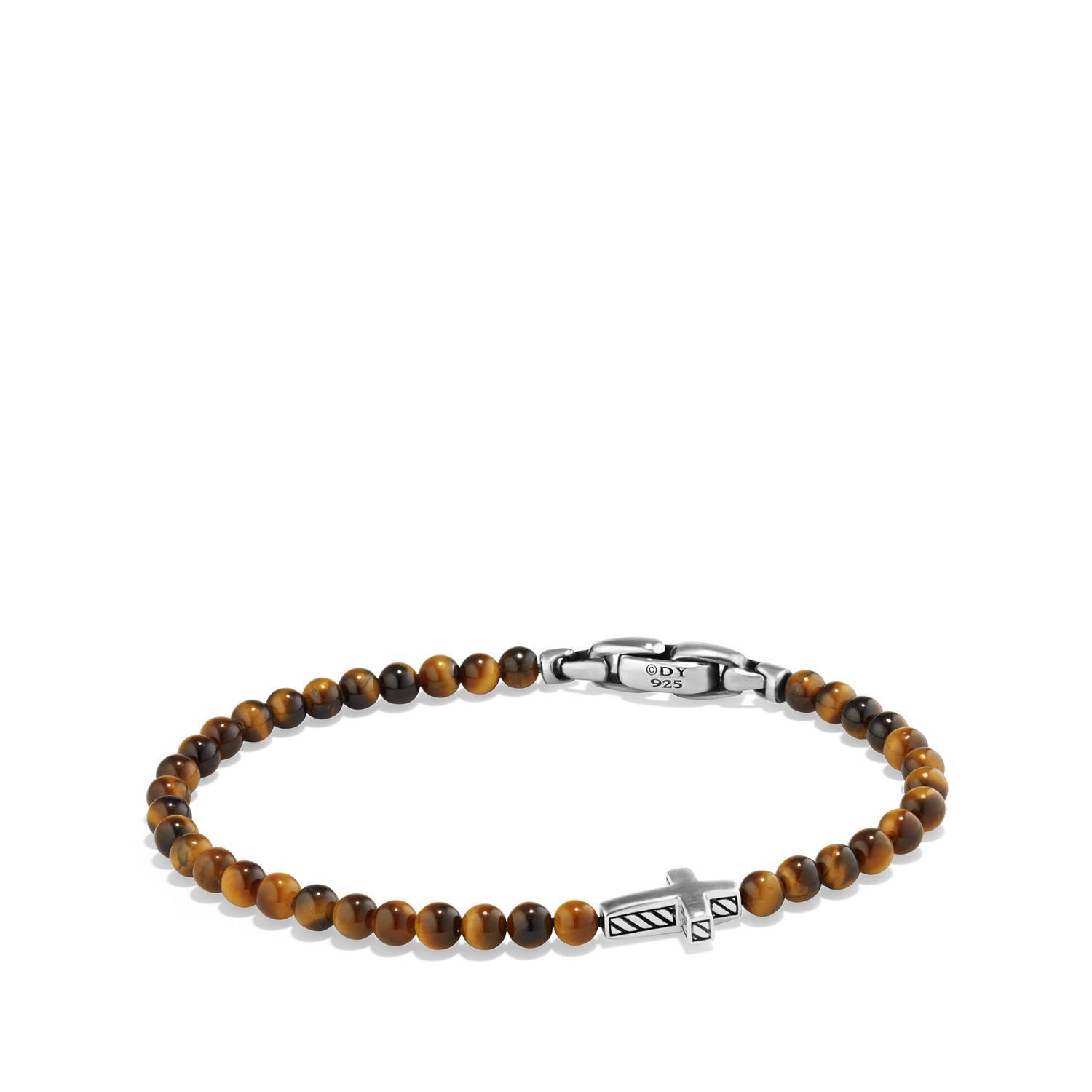 David Yurman Spiritual Beads Cross Station Bracelet with Tigers Eye, size Small 0