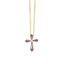 Charles Krypell Amethyst and Diamond Cross Necklace 1