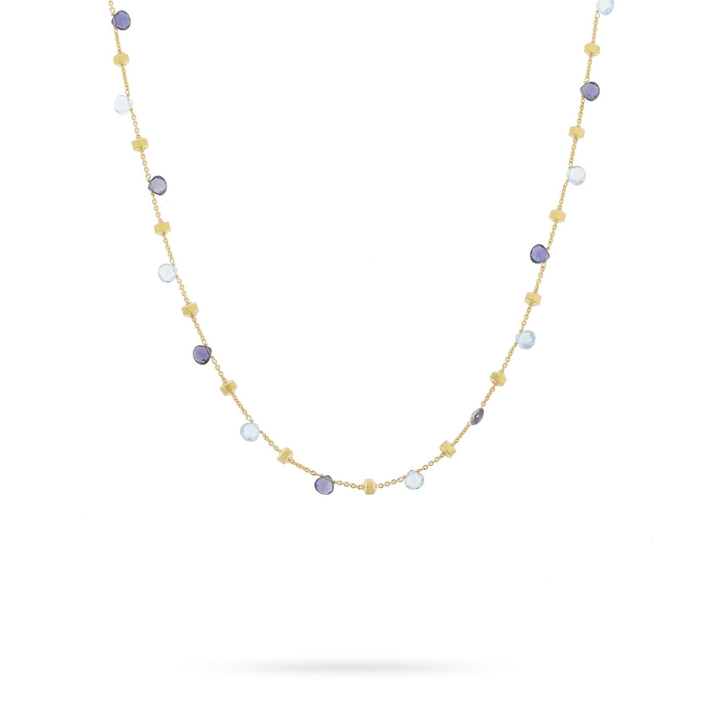 Marco Bicego Yellow Gold Paradise Iolite & Blue Topaz Drop Necklace 0