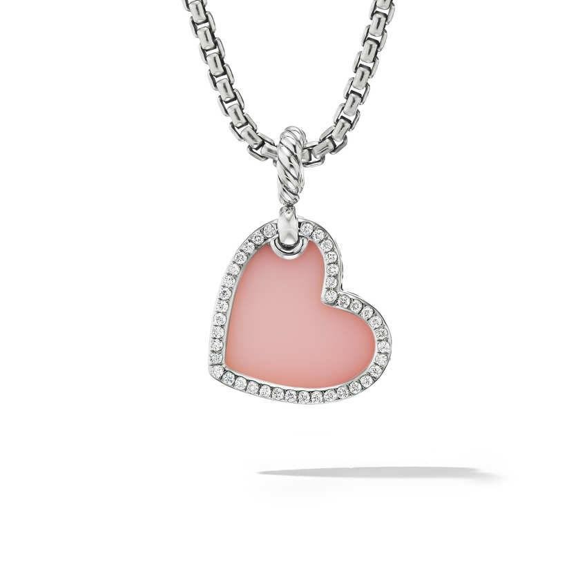 David Yurman DY Elements Heart Amulet with Pink Opal and Pave Diamonds 0