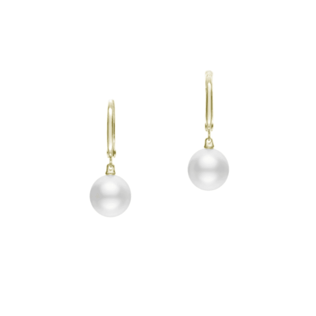 Mikimoto 10mm "A+" White South Sea Pearl Dangle Earrings 0