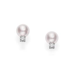 Mikimoto Everyday Essentials 8-8.5mm Pearl and Diamond Studs 0