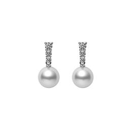 Mikimoto Morning Dew White South Sea Pearl and Diamond Drop Earrings 0