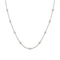 Mikimoto 5.5mm Akoya A+ Pearl Station Necklace in Yellow Gold 0