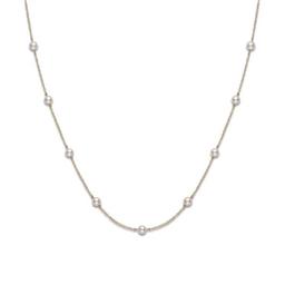 Mikimoto Yellow Gold 6.5mm Pearl Station Necklace 0