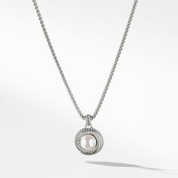 David Yurman Pearl Crossover Pendant Necklace With Diamonds 0