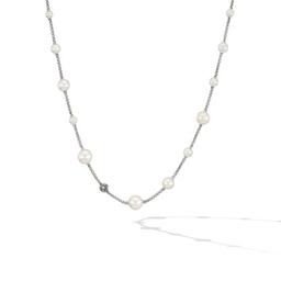 David Yurman Pearl and Pave Station Necklace in Sterling Silver with Diamonds 0
