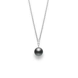 Mikimoto Morning Dew Black South Sea Pearl and Diamond Necklace 0
