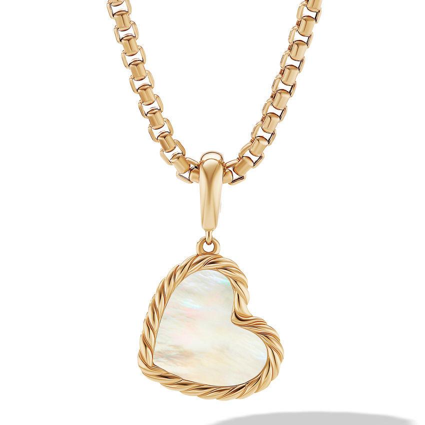 David Yurman DY Elements Heart Amulet in 18K Yellow Gold with Mother of Pearl 0