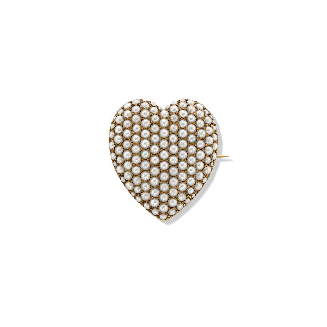 Estate Collection Heart Pave Diamond Brooch 0