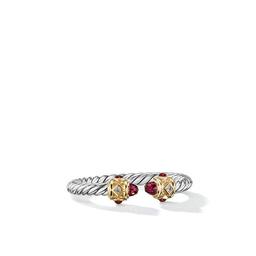 David Yurman Renaissance Ring in Sterling Silver with Rhodolite, 14K Yellow Gold and Diamonds, size 6 0