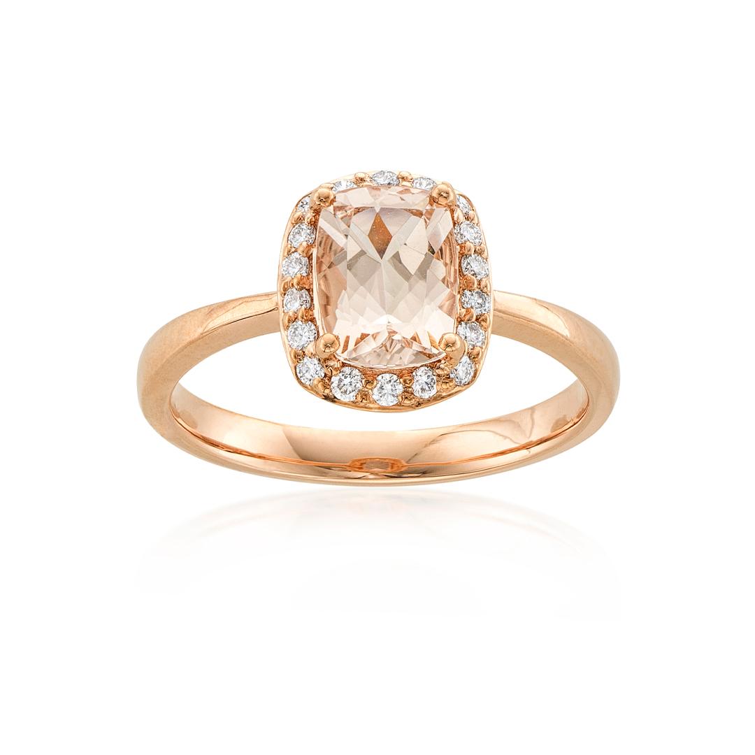 Morganite and Diamond Rose Gold Ring 1