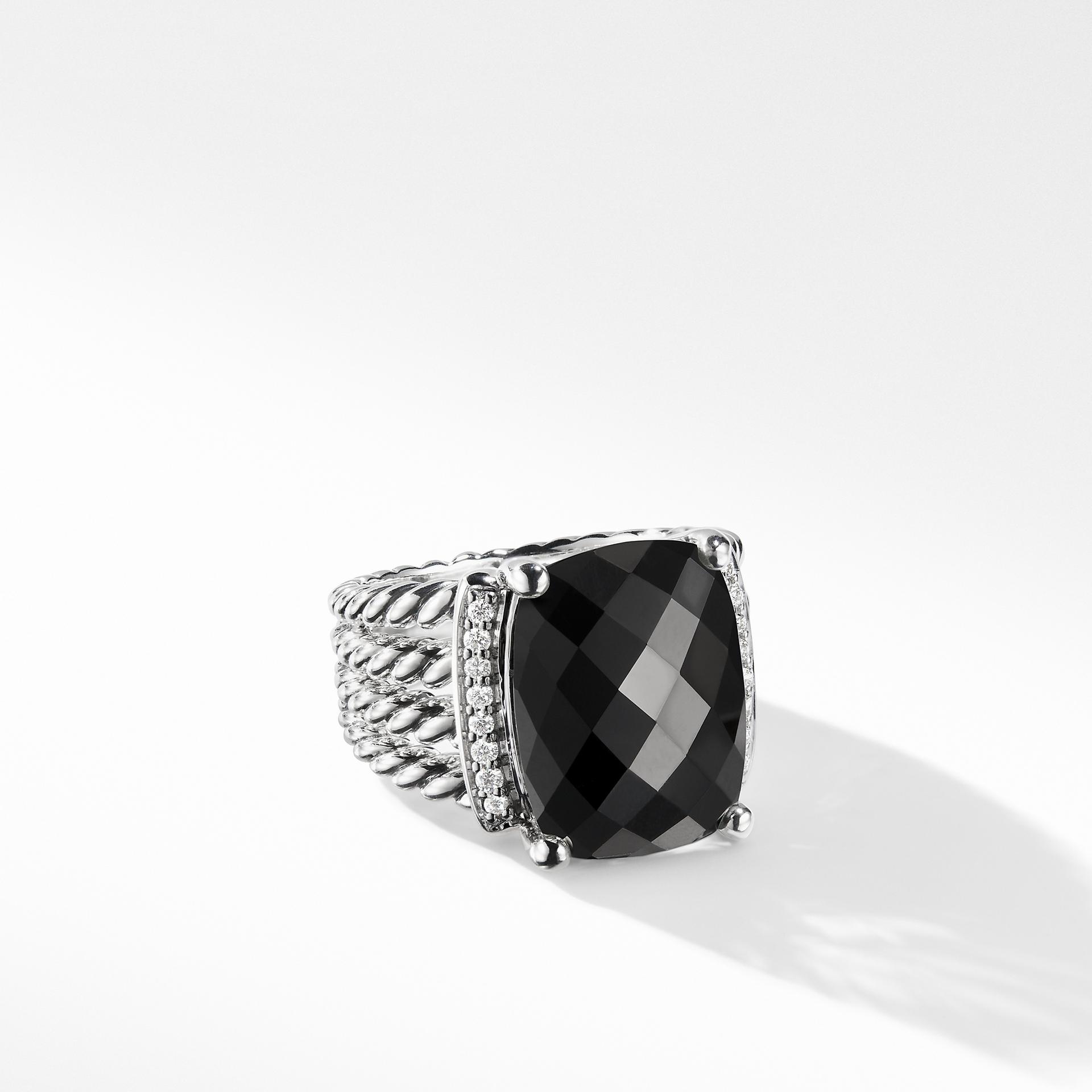 David Yurman Wheaton Ring with Black Onyx and Diamonds 0