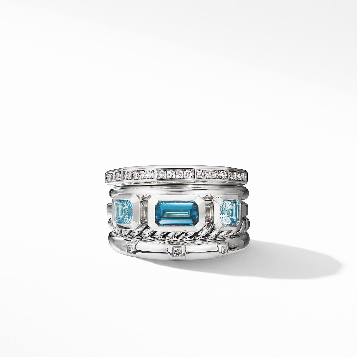 Stax Wide Ring with Hampton Blue Topaz and Diamonds_2