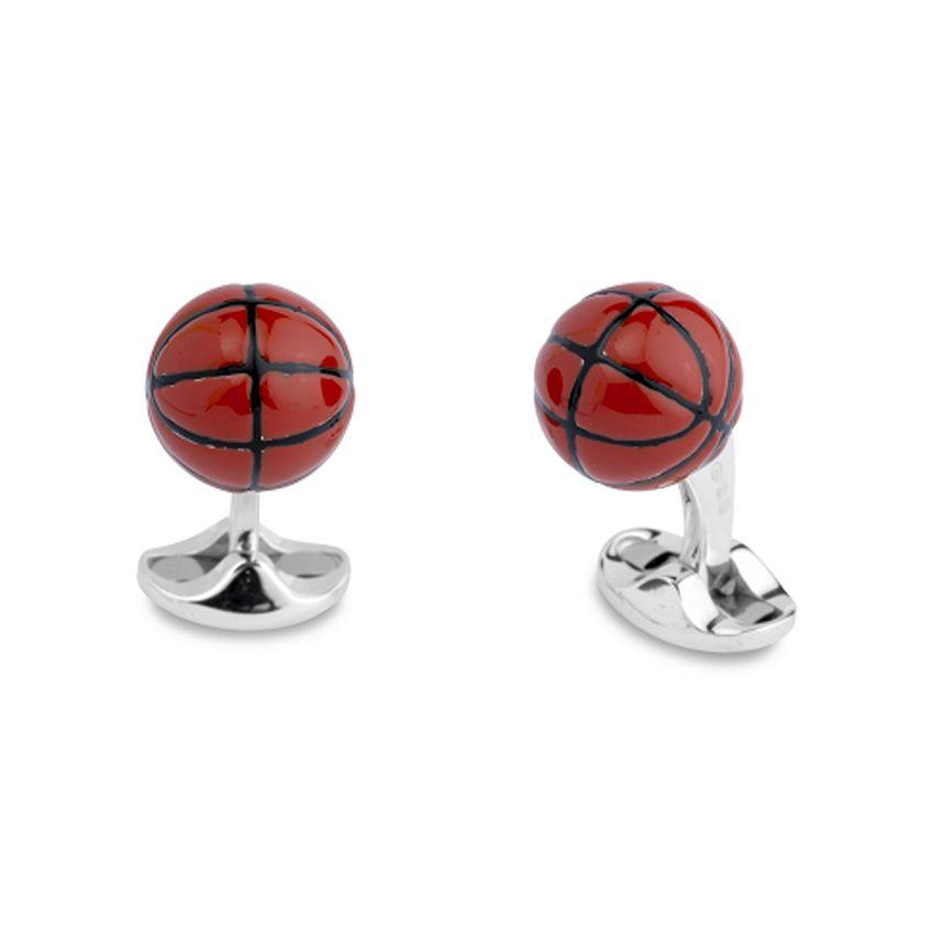 Sterling Silver Basketball Cuff Links 0