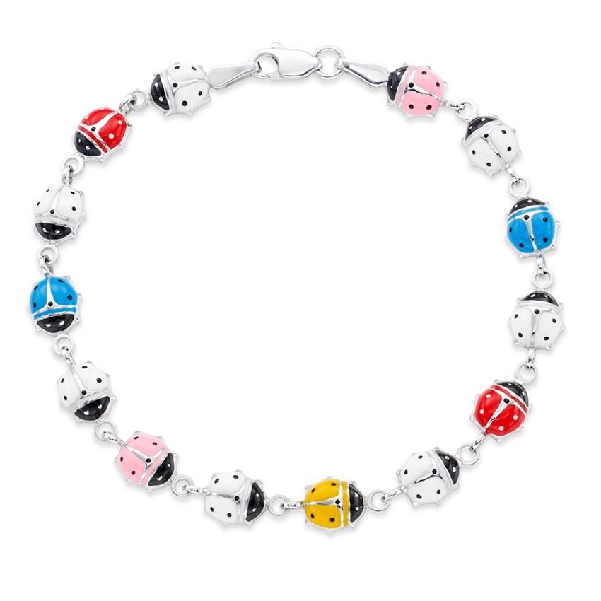 Silver & Enamel Ladybug Bracelet 0