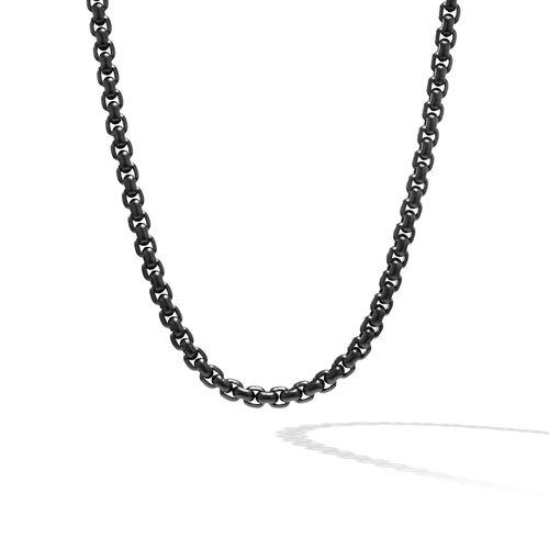David Yurman Mens Box Chain Necklace in Stainless Steel and Sterling Silver, 7.3mm 0