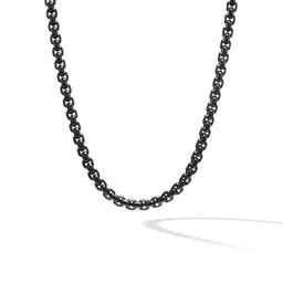 David Yurman Mens Box Chain Necklace in Stainless Steel and Sterling Silver, 7.3mm 0