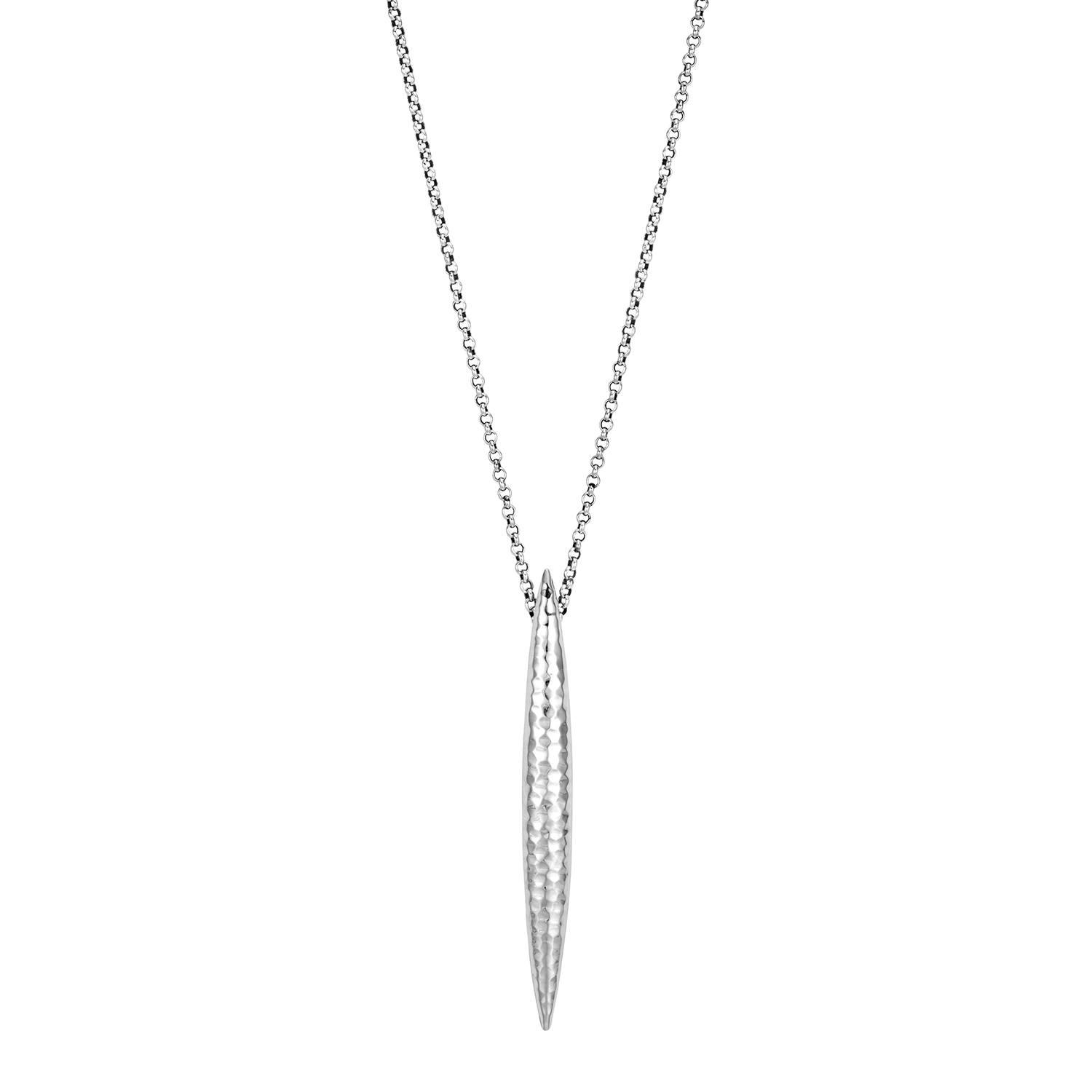 John Hardy Sterling Silver Hammered Spear Pendant Necklace 0