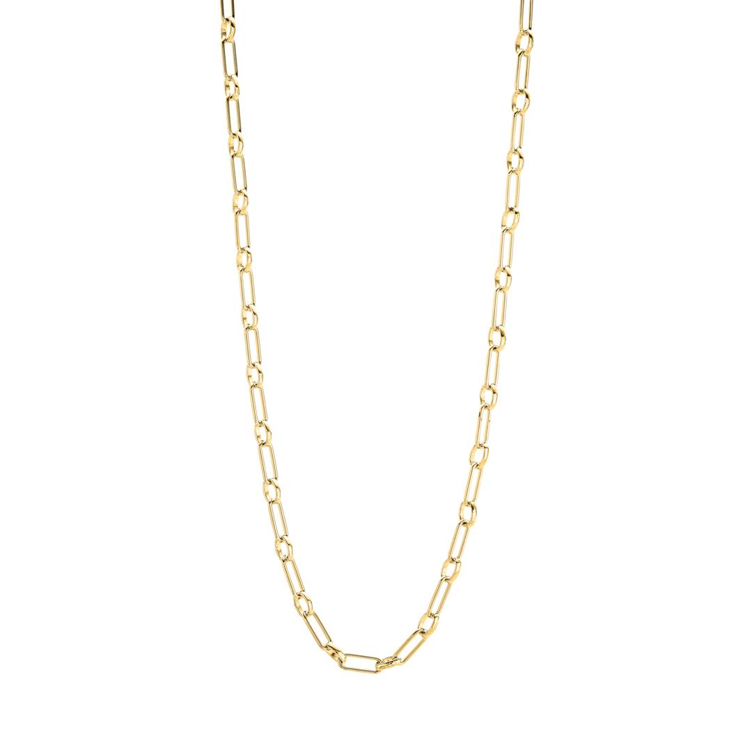 Long Paperclip and Oval Link Chain Necklace 0